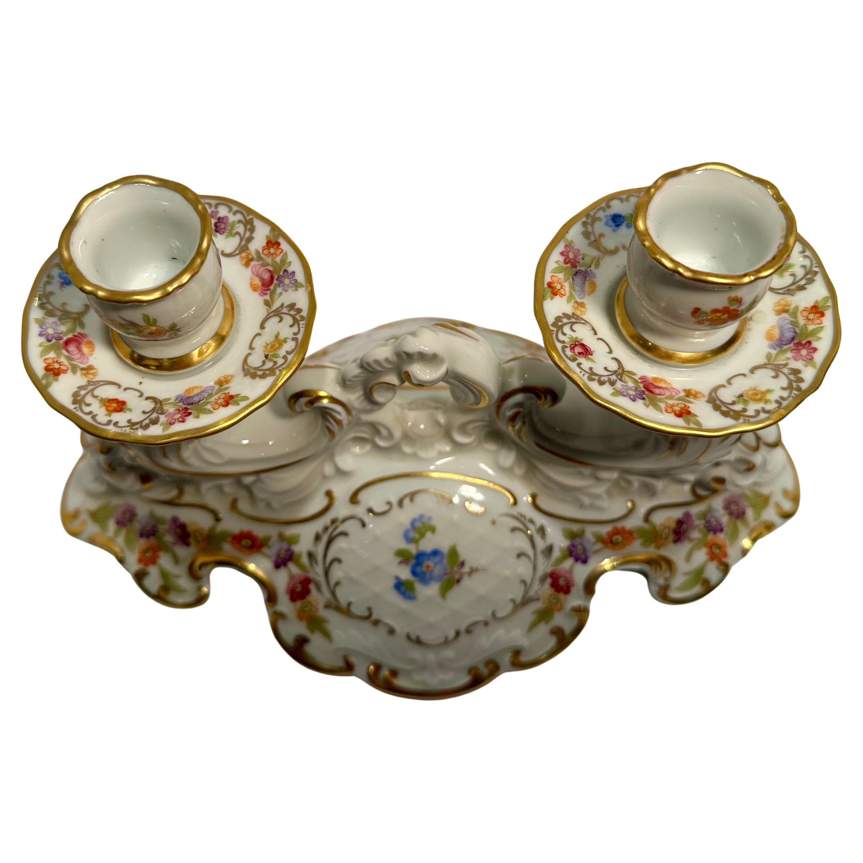 Goldene Krone E & R Schumann Arzberg Deutschland Kaiserin Dresden Blumen-Kandelaber im Angebot 1