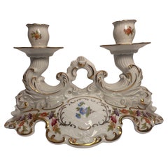 Golden Crown E & R Schumann Arzberg Germany Empress Dresden Flowers Candelabra