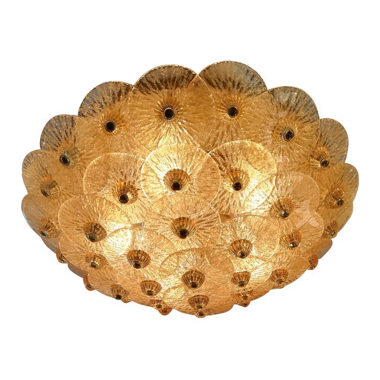 Golden Crystal Ceiling Light medium size
