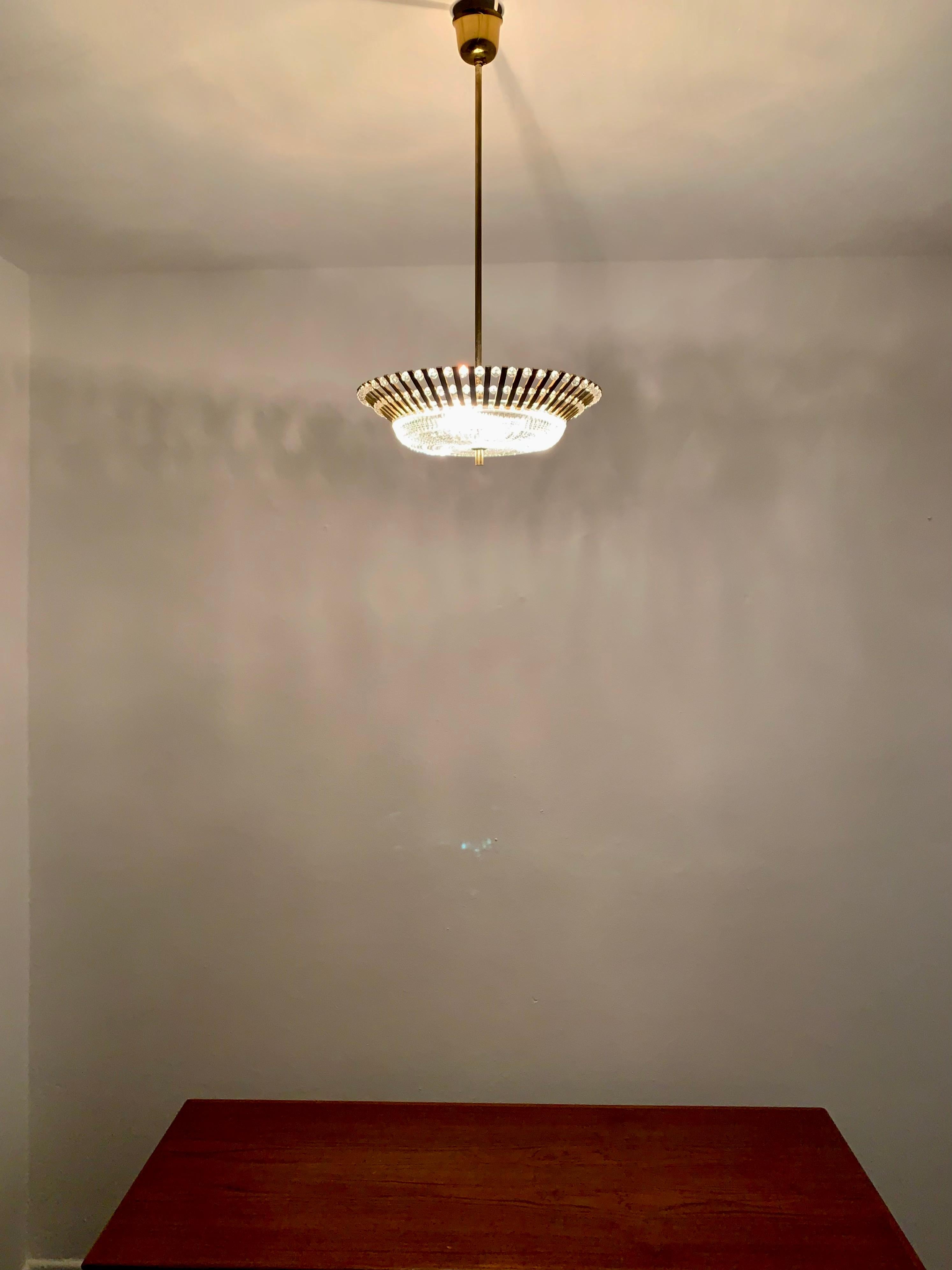 Lampadario in cristallo dorato di Palwa in vendita 4