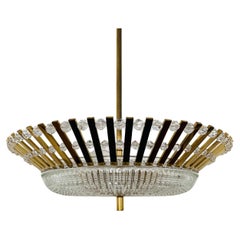 Lampadario in cristallo dorato di Palwa