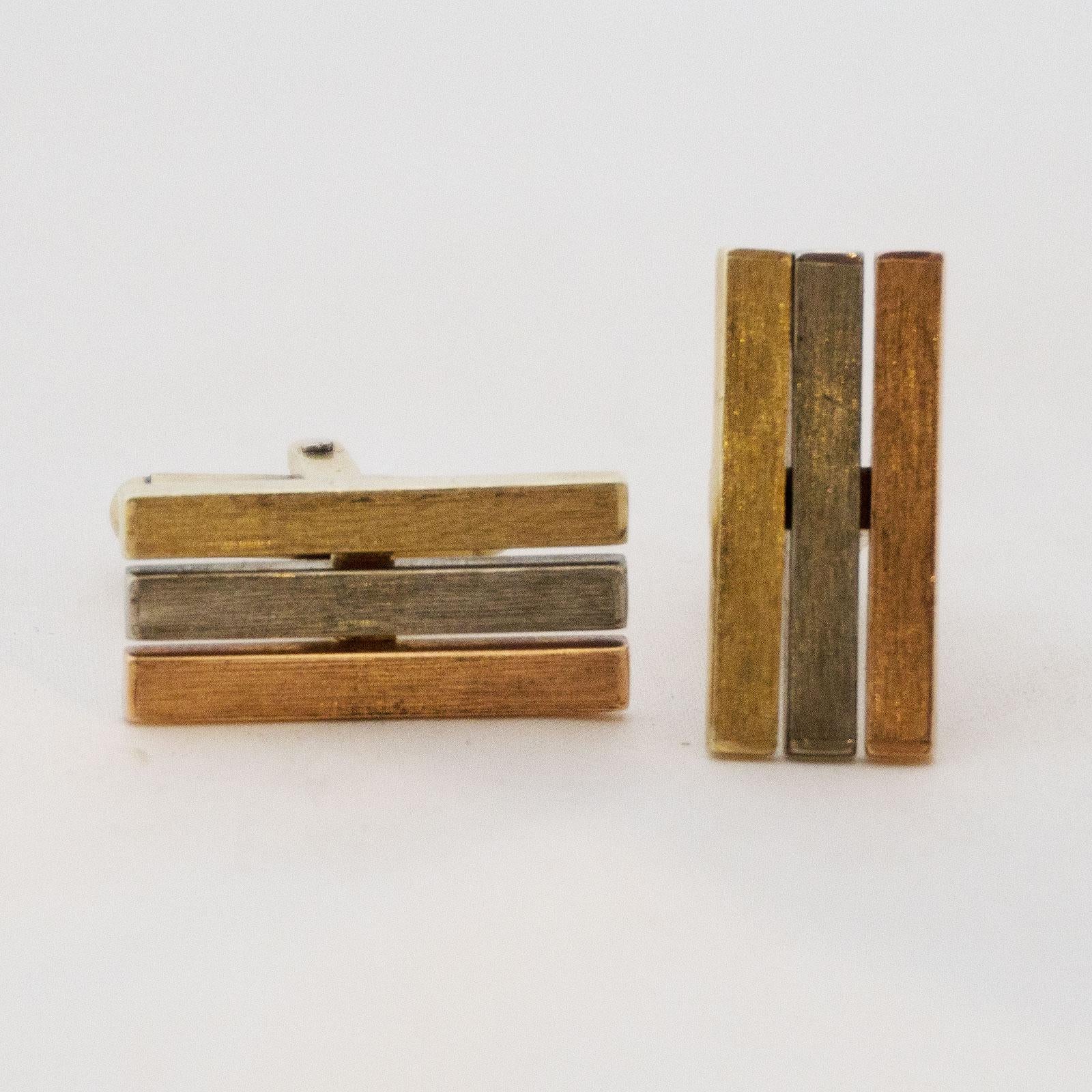 Golden Cufflinks Tricolor 3