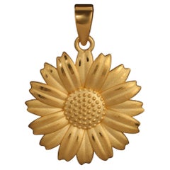 Goldener Gänseblümchen-Anhänger in 24k Gold