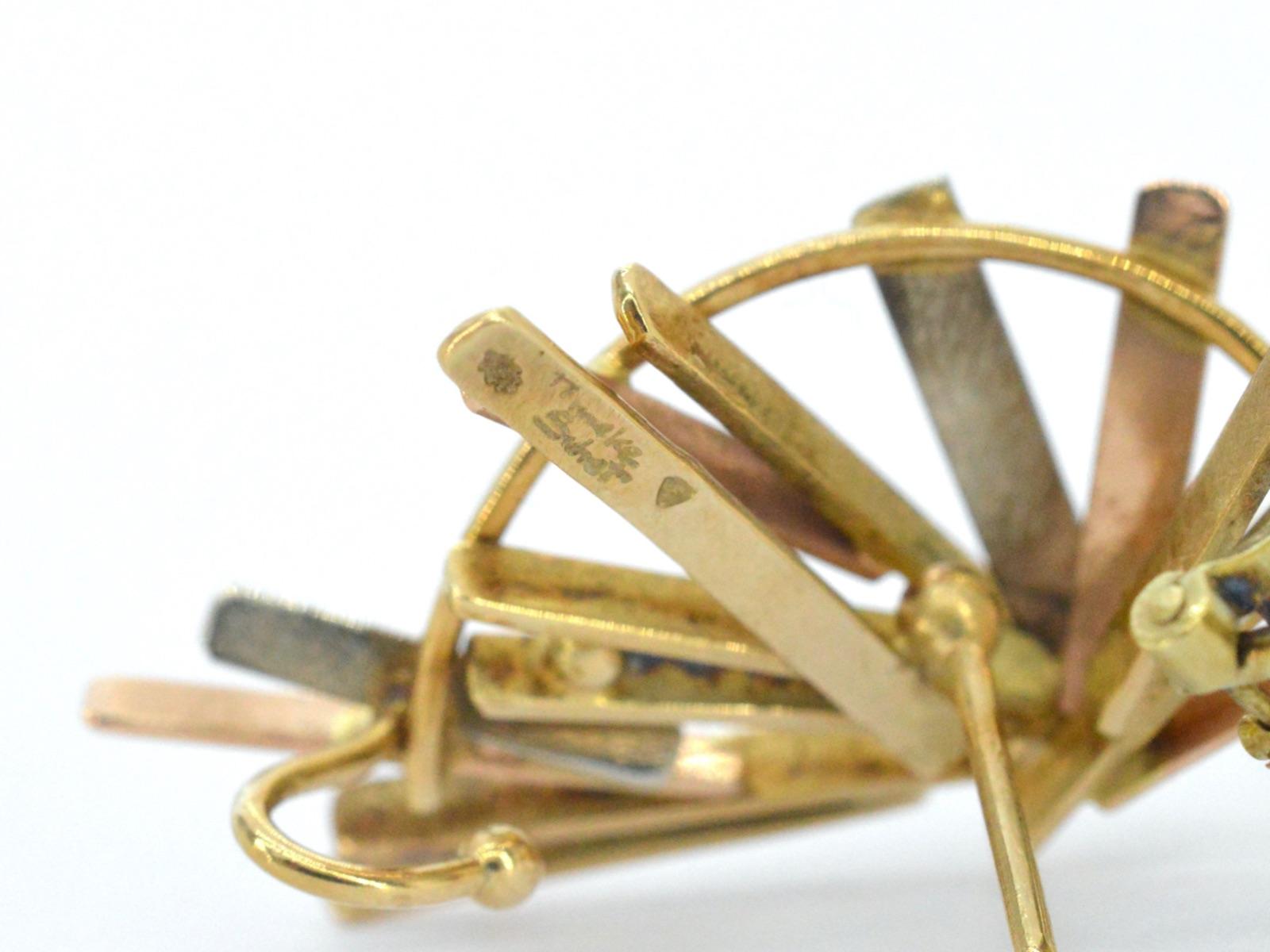 Golden design earrings from Anneke Schat For Sale 6