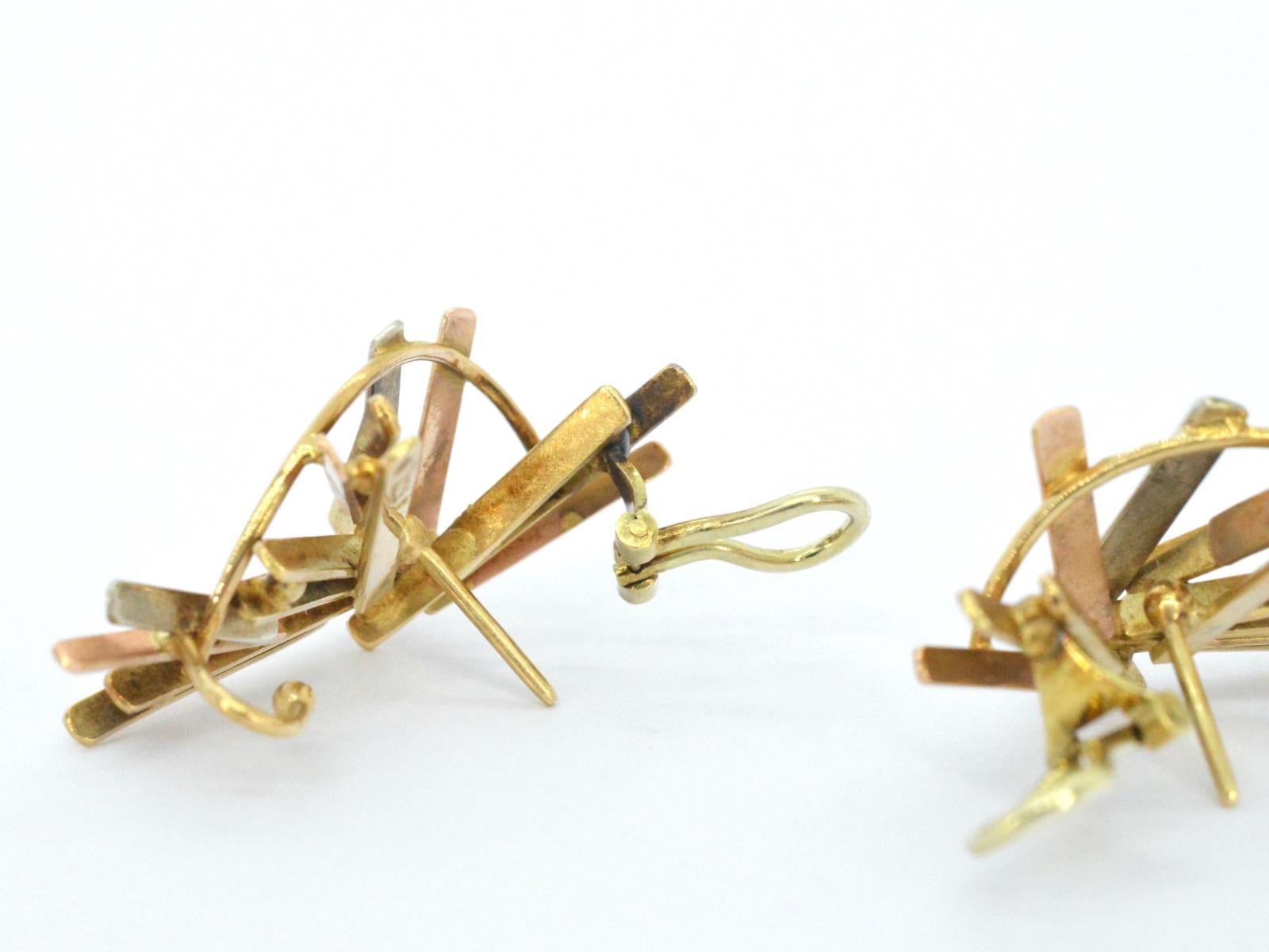 Golden design earrings from Anneke Schat For Sale 3
