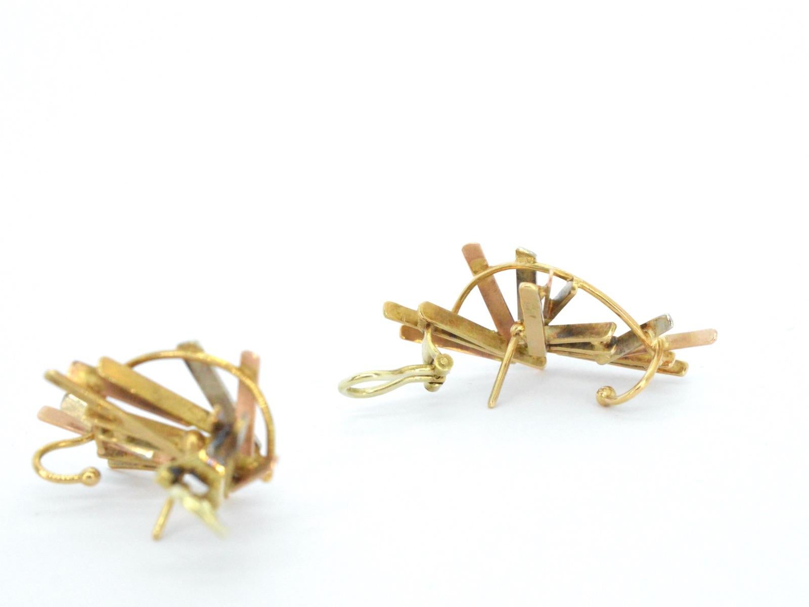Golden design earrings from Anneke Schat For Sale 4