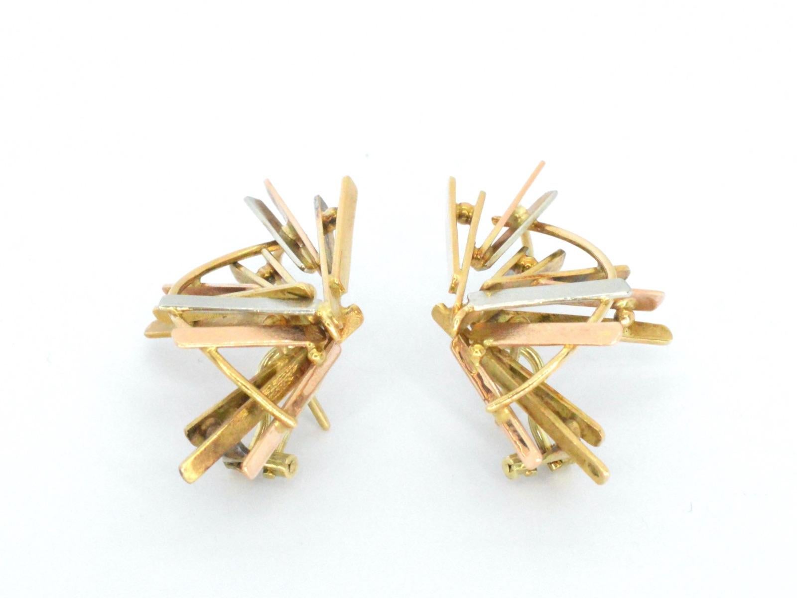 Golden design earrings from Anneke Schat For Sale 5