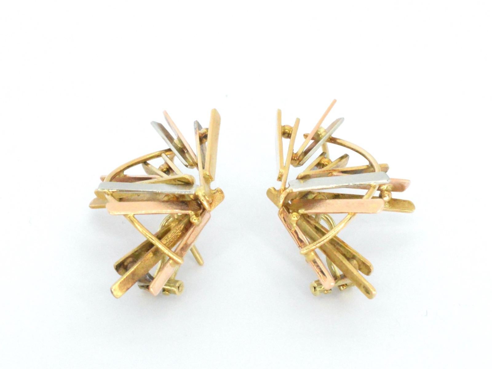 Golden design earrings from Anneke Schat For Sale 5
