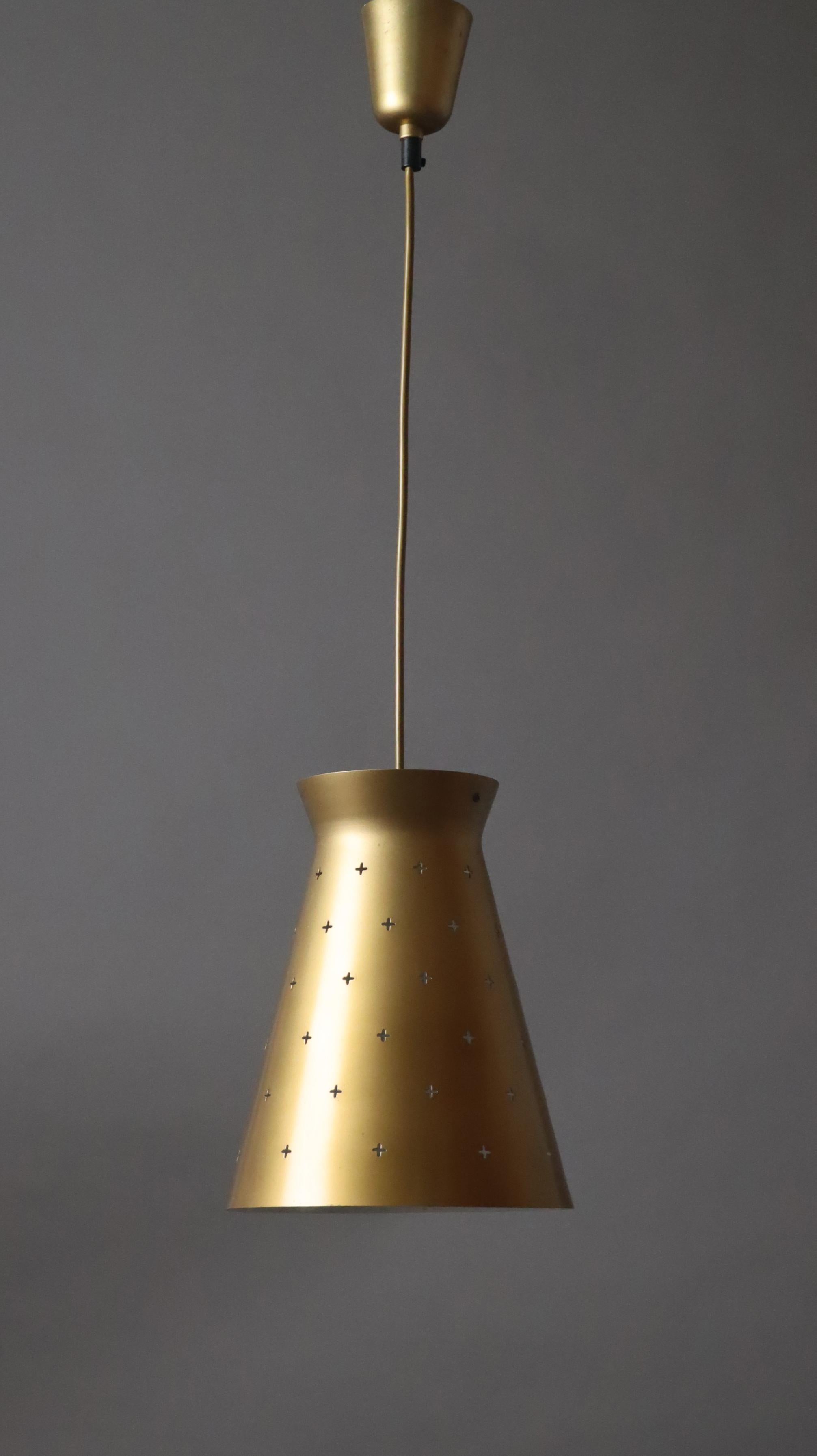 Suspension Diabalo en or par Egon Hillebrand pour Hillebrand Lighting, années 1950 en vente 2