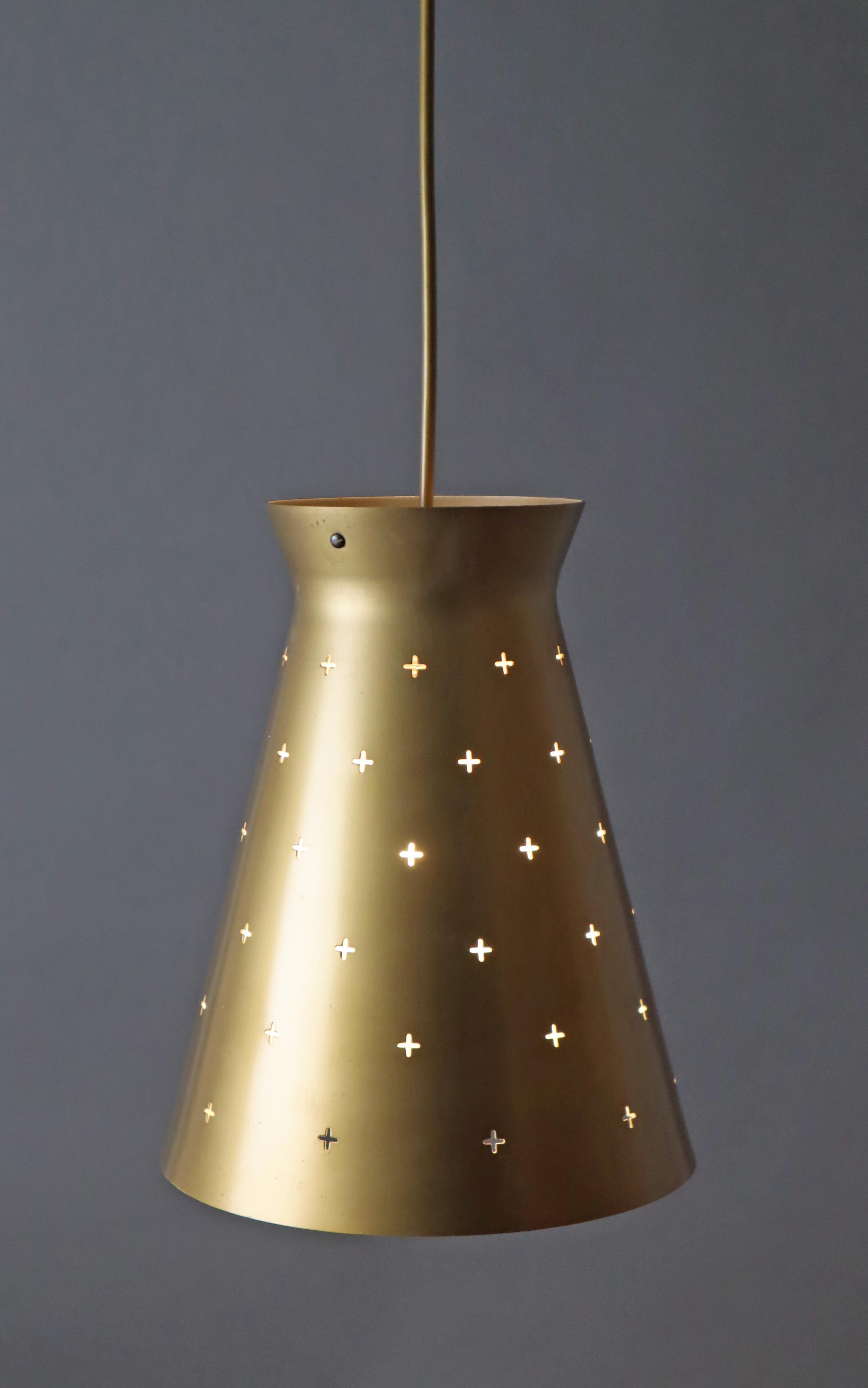 Allemand Suspension Diabalo en or par Egon Hillebrand pour Hillebrand Lighting, années 1950 en vente