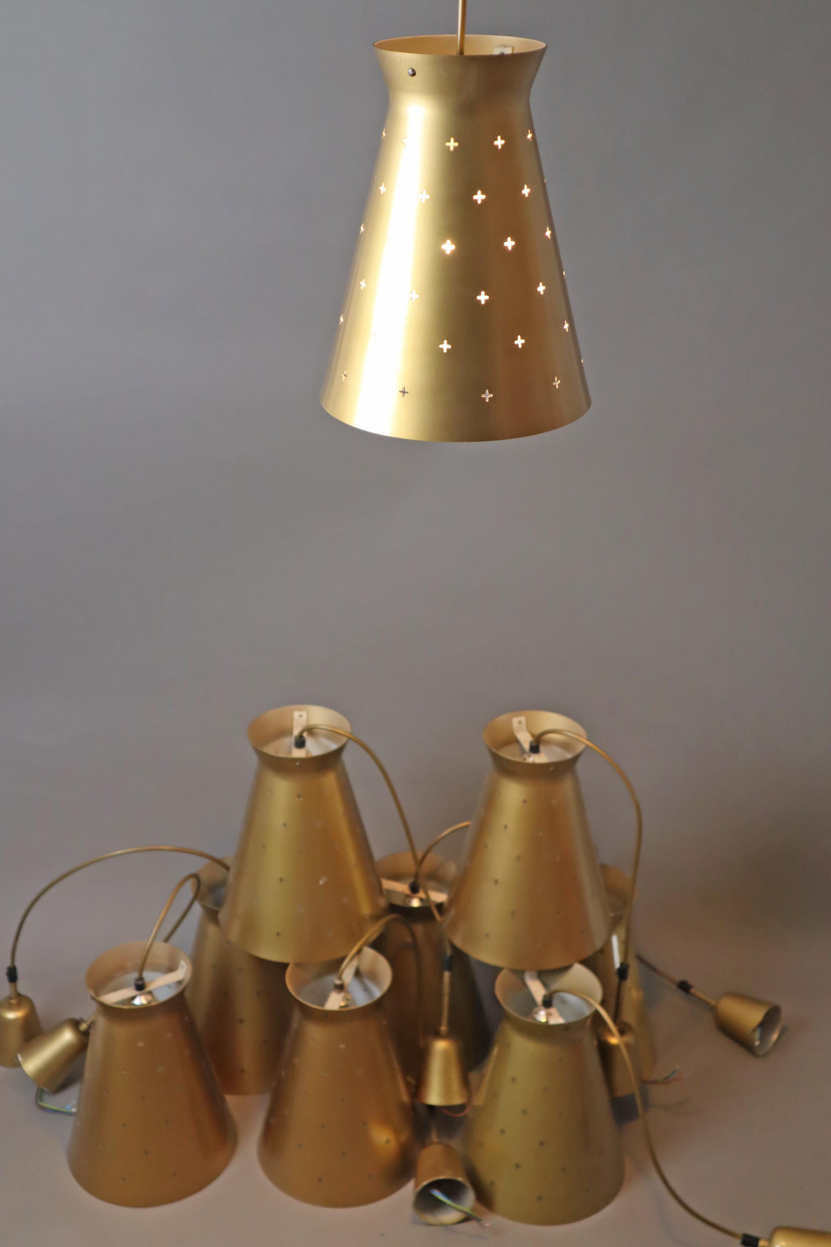 Suspension Diabalo en or par Egon Hillebrand pour Hillebrand Lighting, années 1950 Bon état - En vente à Hannover, DE