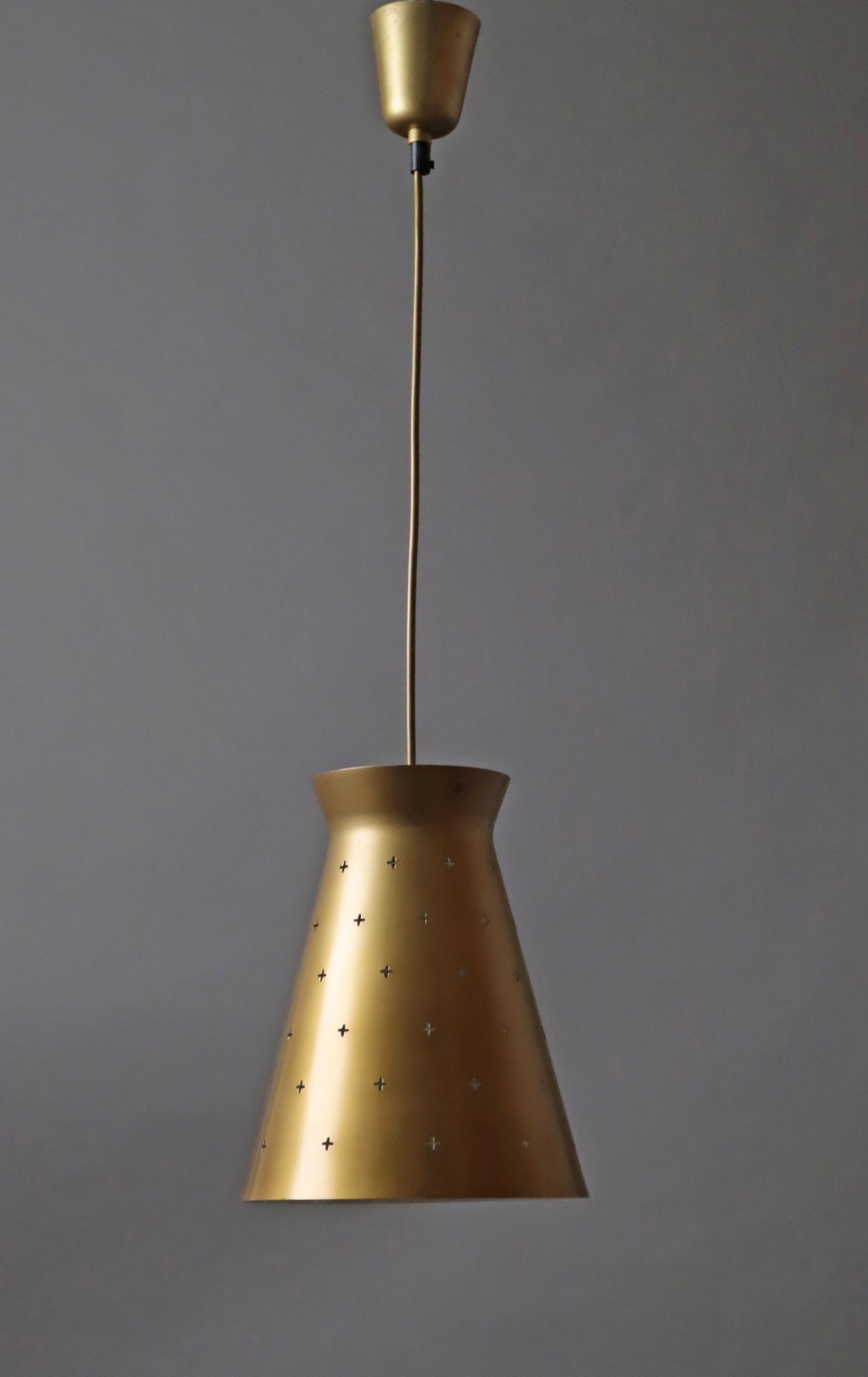 Milieu du XXe siècle Suspension Diabalo en or par Egon Hillebrand pour Hillebrand Lighting, années 1950 en vente
