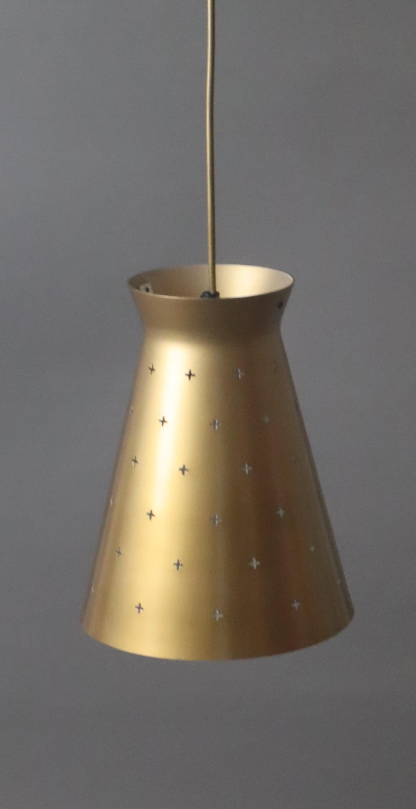 Métal Suspension Diabalo en or par Egon Hillebrand pour Hillebrand Lighting, années 1950 en vente