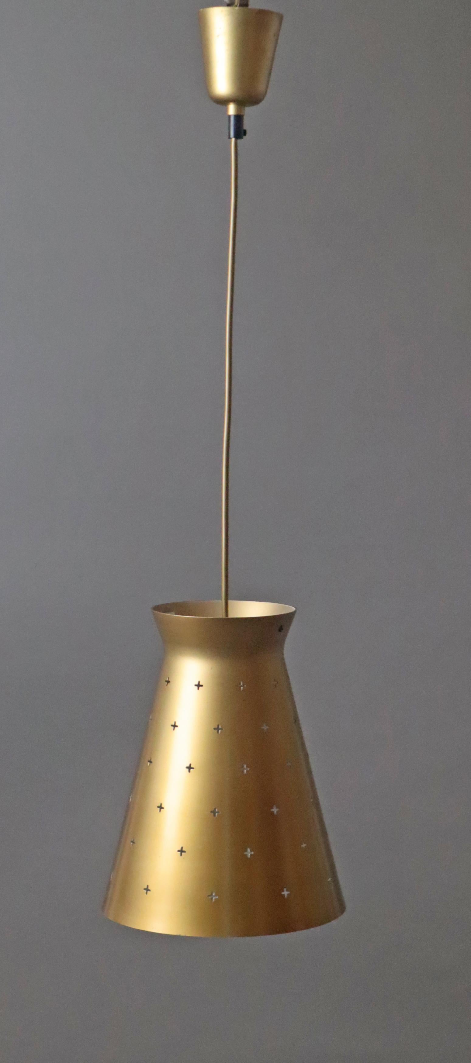 Suspension Diabalo en or par Egon Hillebrand pour Hillebrand Lighting, années 1950 en vente 1