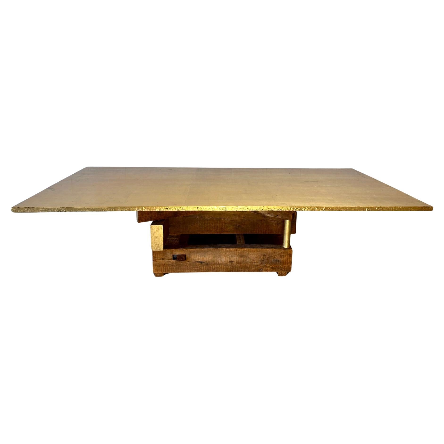 Tavolo da pranzo Golden, realizzato a mano da Rafael Calvo con Wood Wood di recupero
