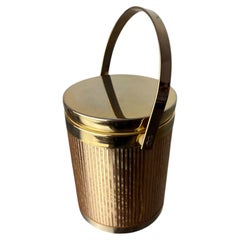 Golden Disco Era Ice Bucket, gilded mirrors, Italy, 1970