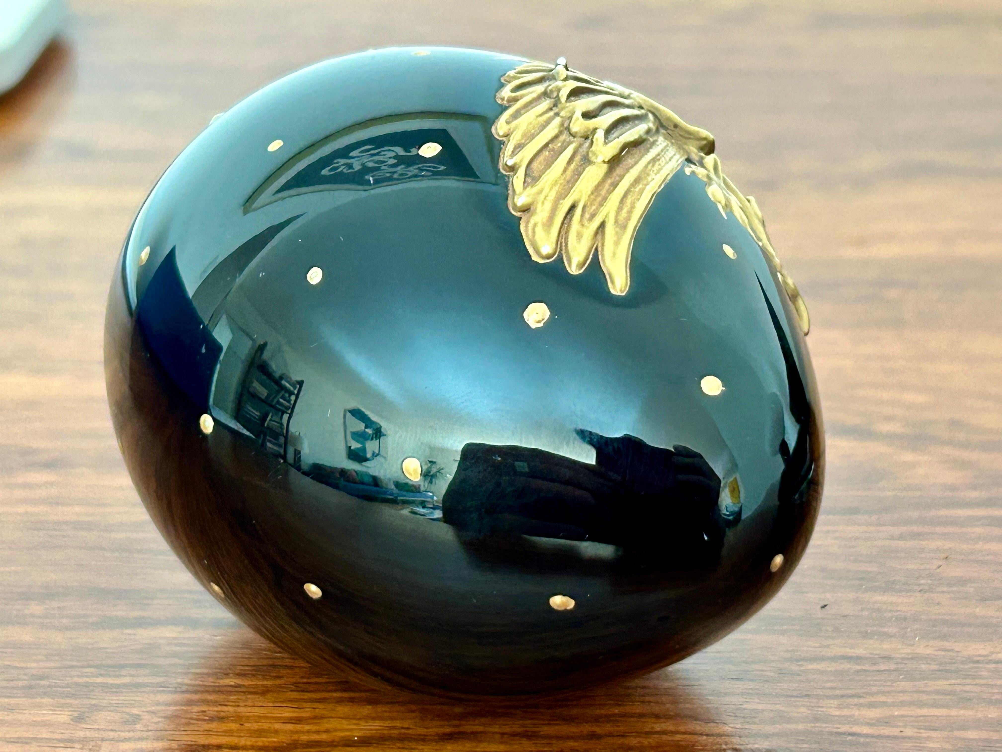 Golden Dragon Black Crystal Faberge Egg Objet d'Art  For Sale 4