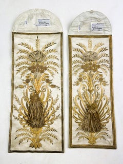 Golden Embroidered Receptacles, Royal gift from Queen Mary - UK Circa 1900