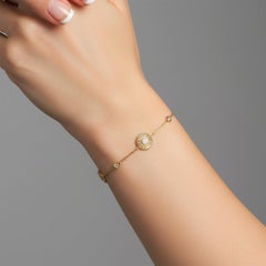 Golden Era Sapphire 14K (or 18k upon request) Yellow Gold Charm Bracelet