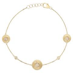 Golden Era Sapphire 14K (or 18k upon request) Yellow Gold Charm Bracelet