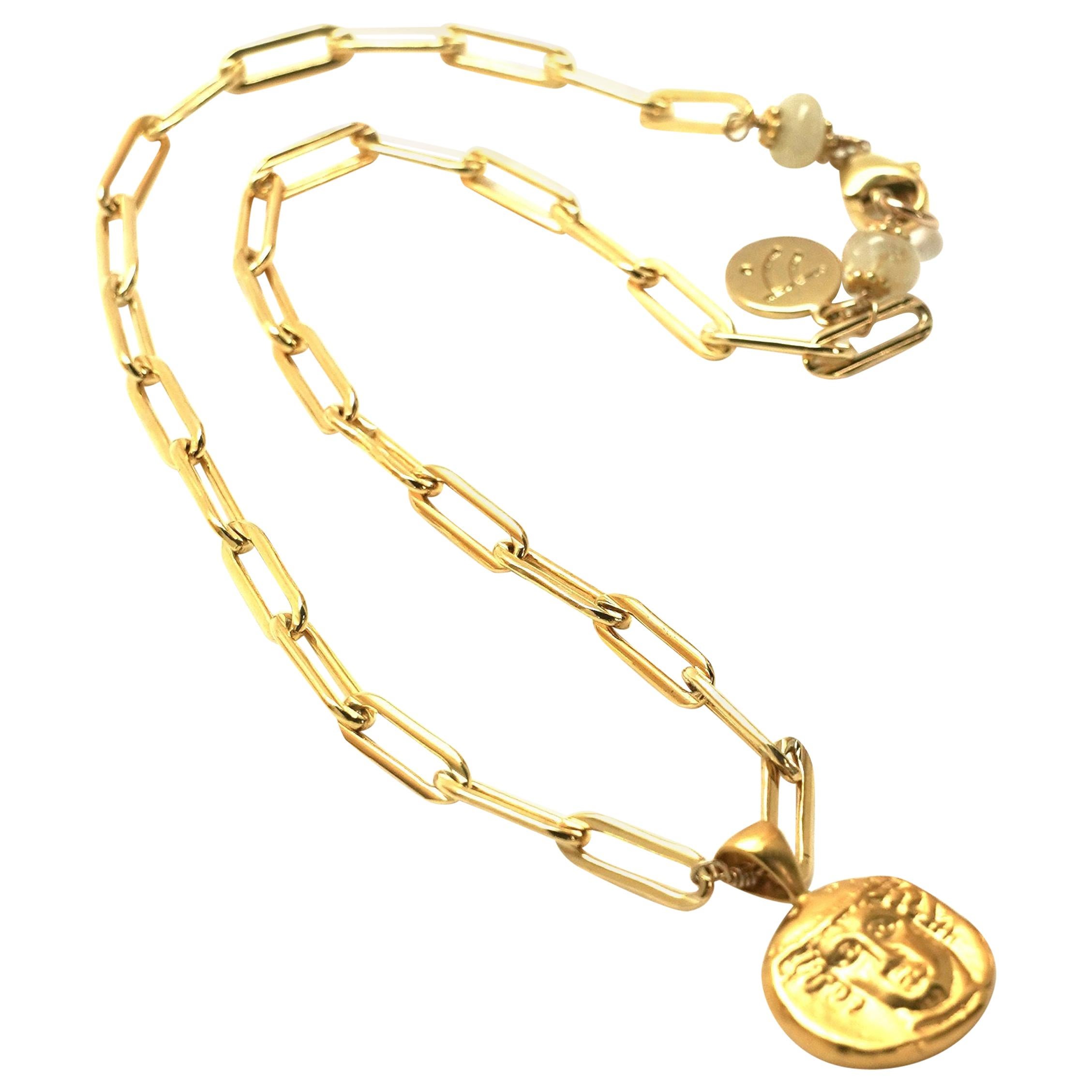 Golden Exhale Chain necklace For Sale