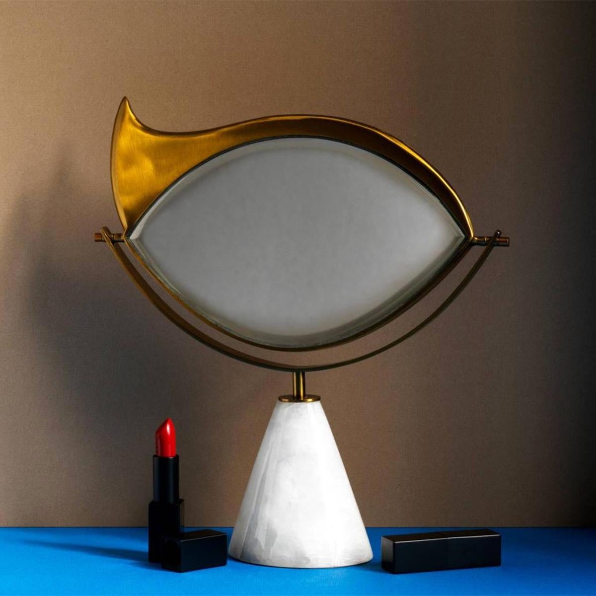 Brass Golden Eye Coiffeuse Mirror For Sale
