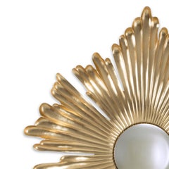 Golden Eye Mirror in Solid Mahogany Wood with Gold Paint