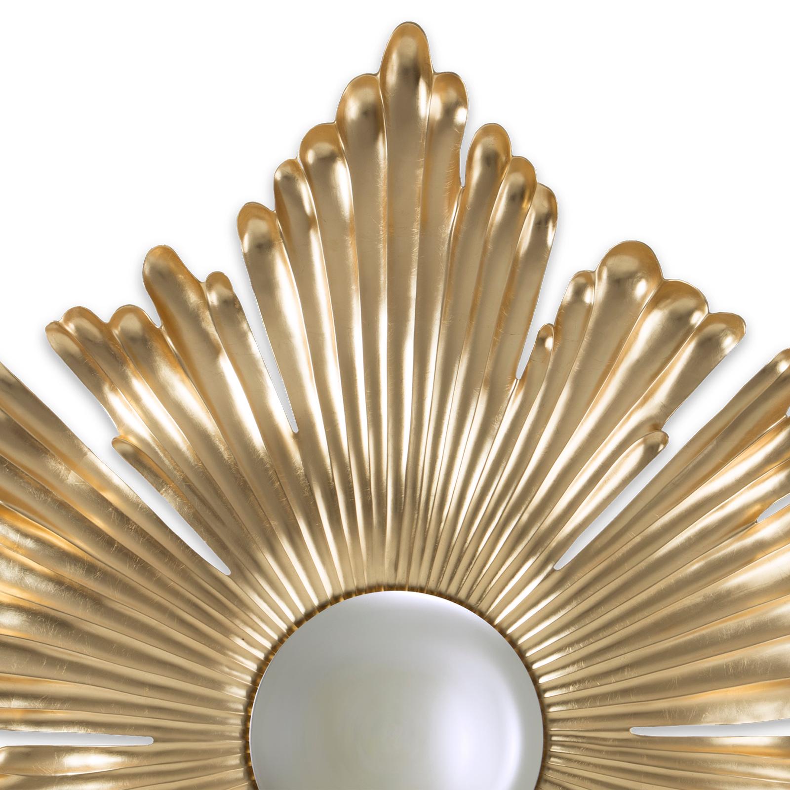 Golden Eye Mirror in Solid Mahogany Wood with Gold Paint In New Condition For Sale In Paris, FR
