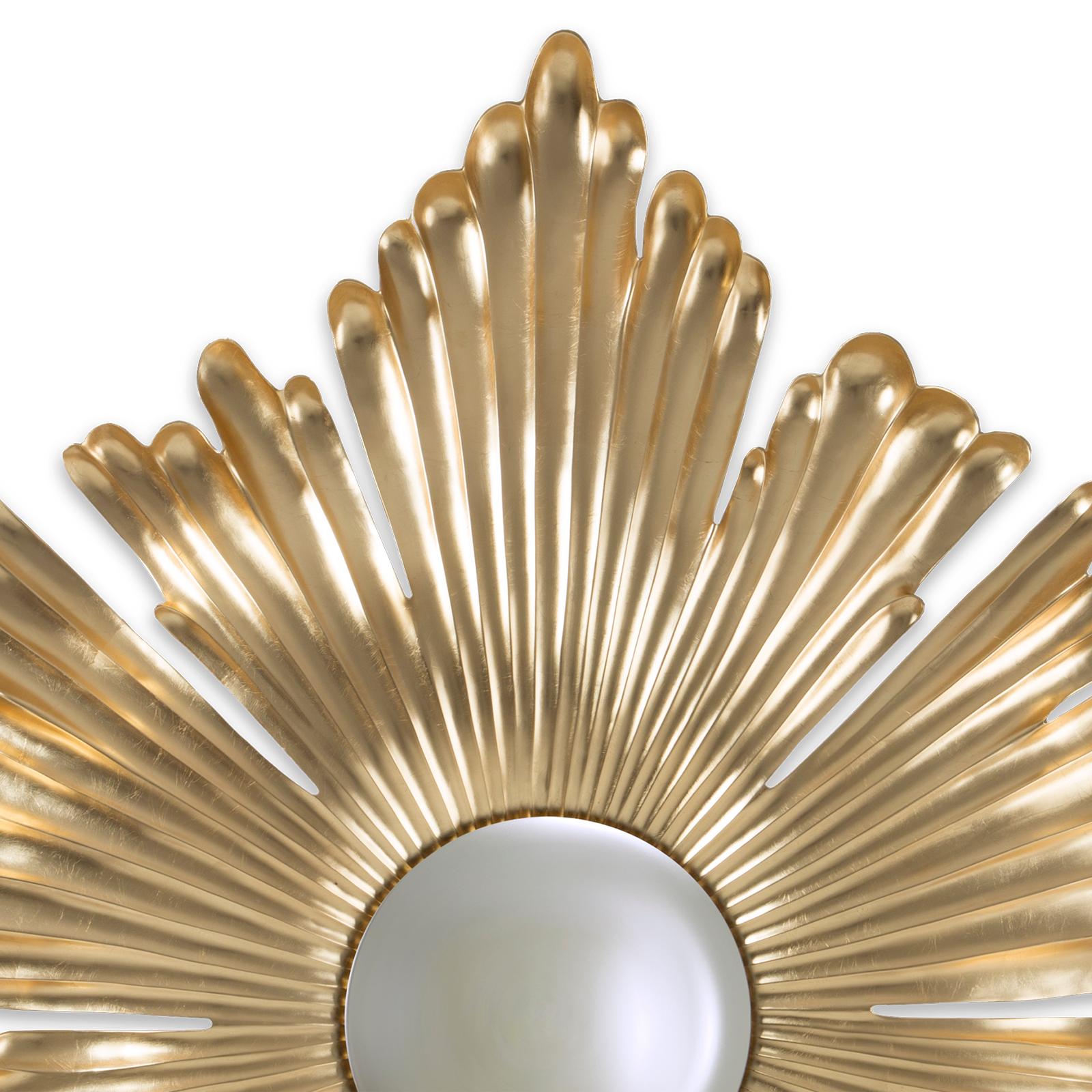 XXIe siècle et contemporain Miroir à œil doré en bois d'acajou massif avec peinture dorée en vente