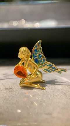 'Golden Fairy' Collection 18K Gold Brooch/Pendant