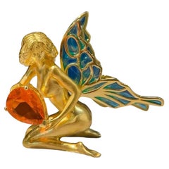 Broche/pendentif collection Golden Fairy en or 18 carats