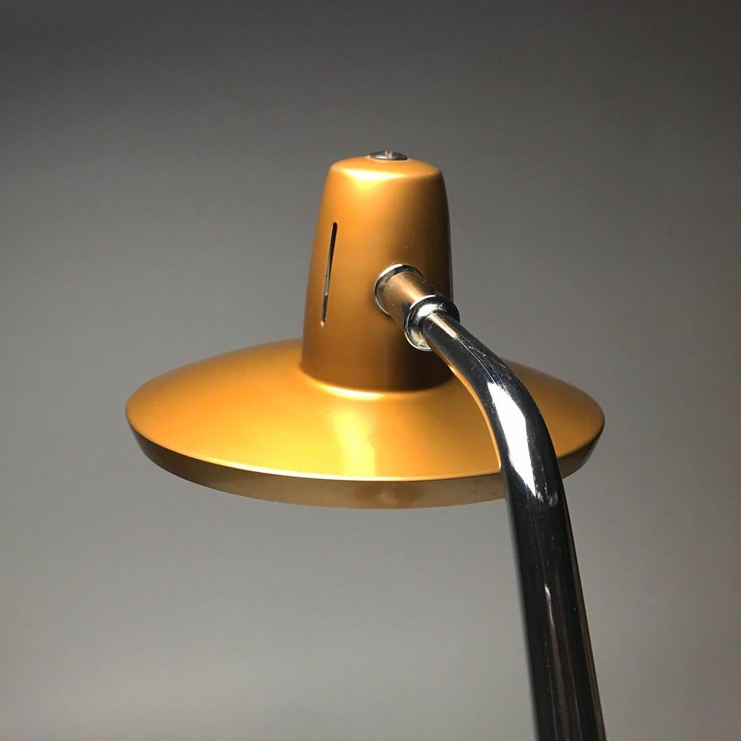 Chrome Golden Fase Madrid Desk Lamp, 1960s