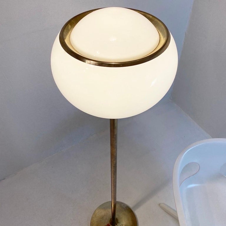 Golden Floor Lamp by Meblo, 1970s In Fair Condition For Sale In Haderslev, DK