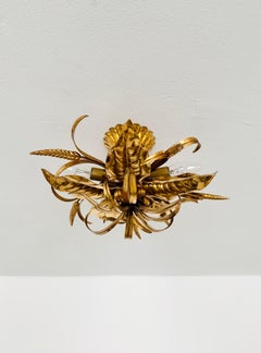 Lámpara empotrada Golden Floral Hollywood Regency de Willy Daro para Massive
