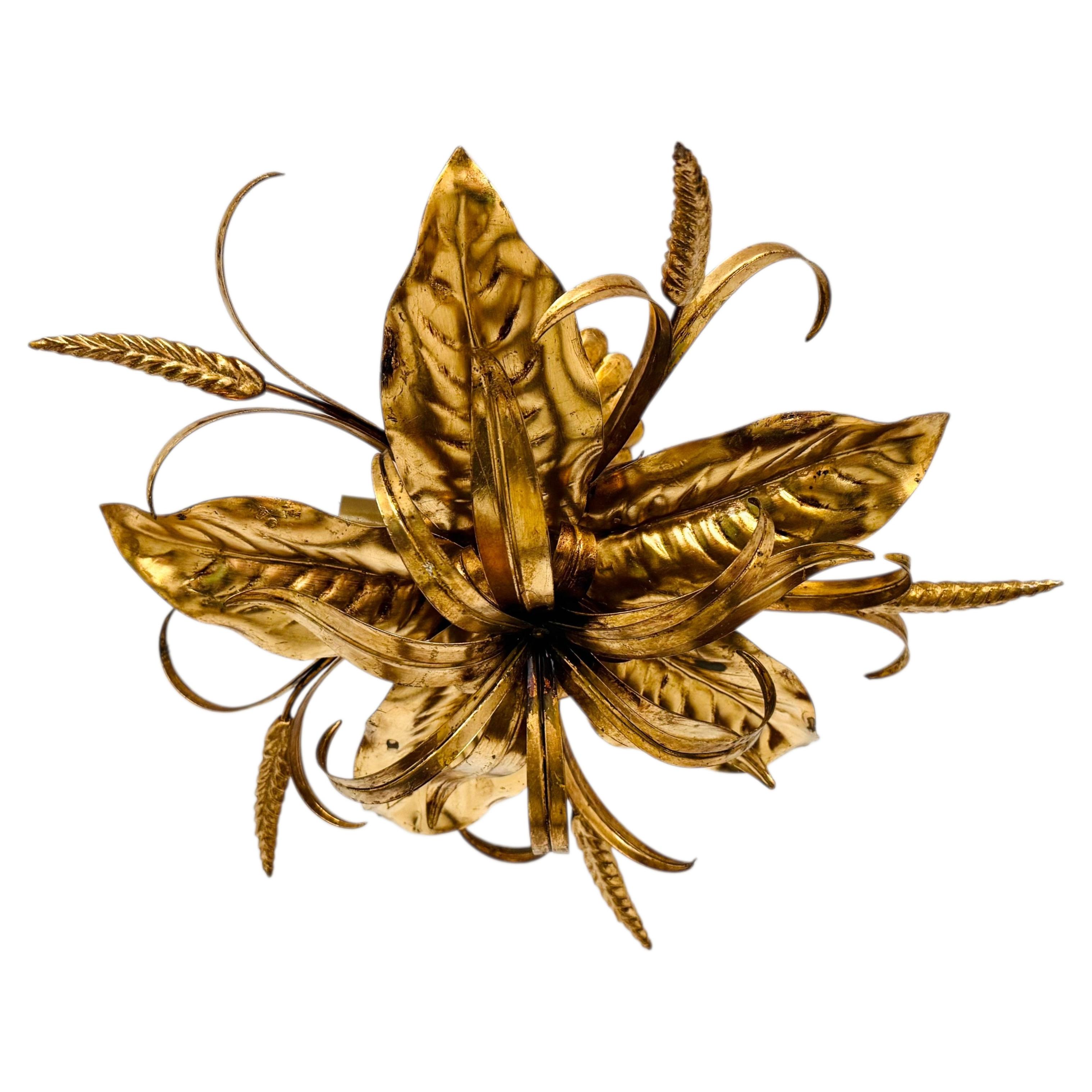 Golden Italian Hollywood Regency Chandelier by Hans Kögl