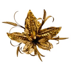 Lámpara empotrada Golden Floral Hollywood Regency de Willy Daro para Massive
