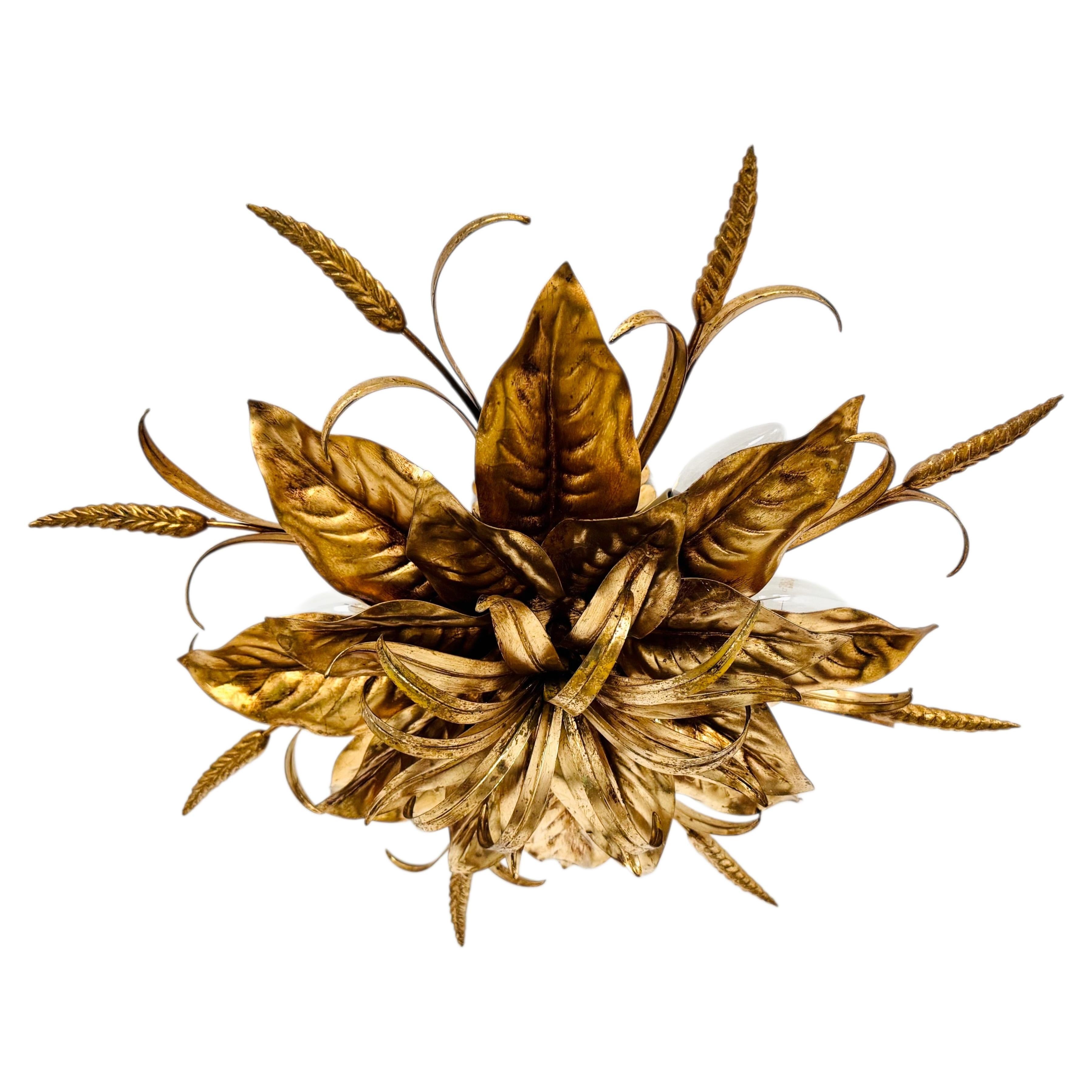 Lustre « Golden Italian Hollywood Regency » de Hans Kögl
