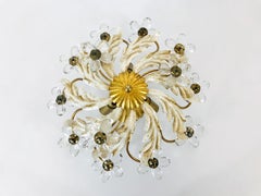 Golden Florentine Flower Shape Flush Mount by Vereinigte Werkstätten, 1950s