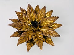 Golden Florentine Flower Shape Flushmount by Hans Kögl, Germany, 1970s