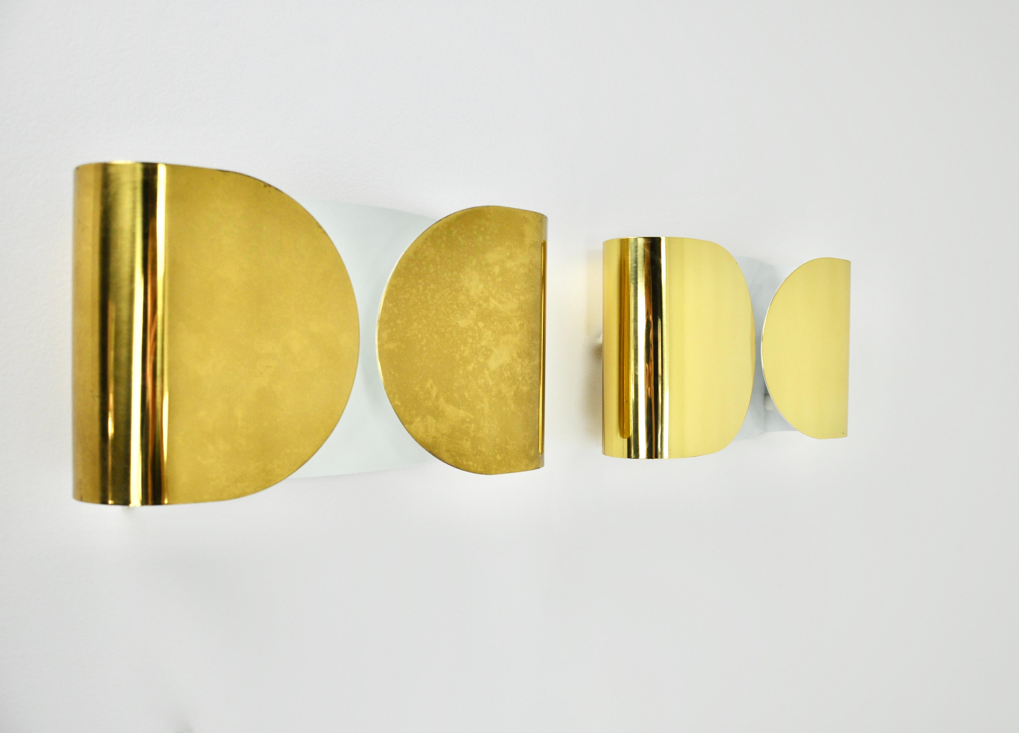 Mid-Century Modern Golden Foglio Sconce by Tobia & Afra Scarpa for Flos, 1960s