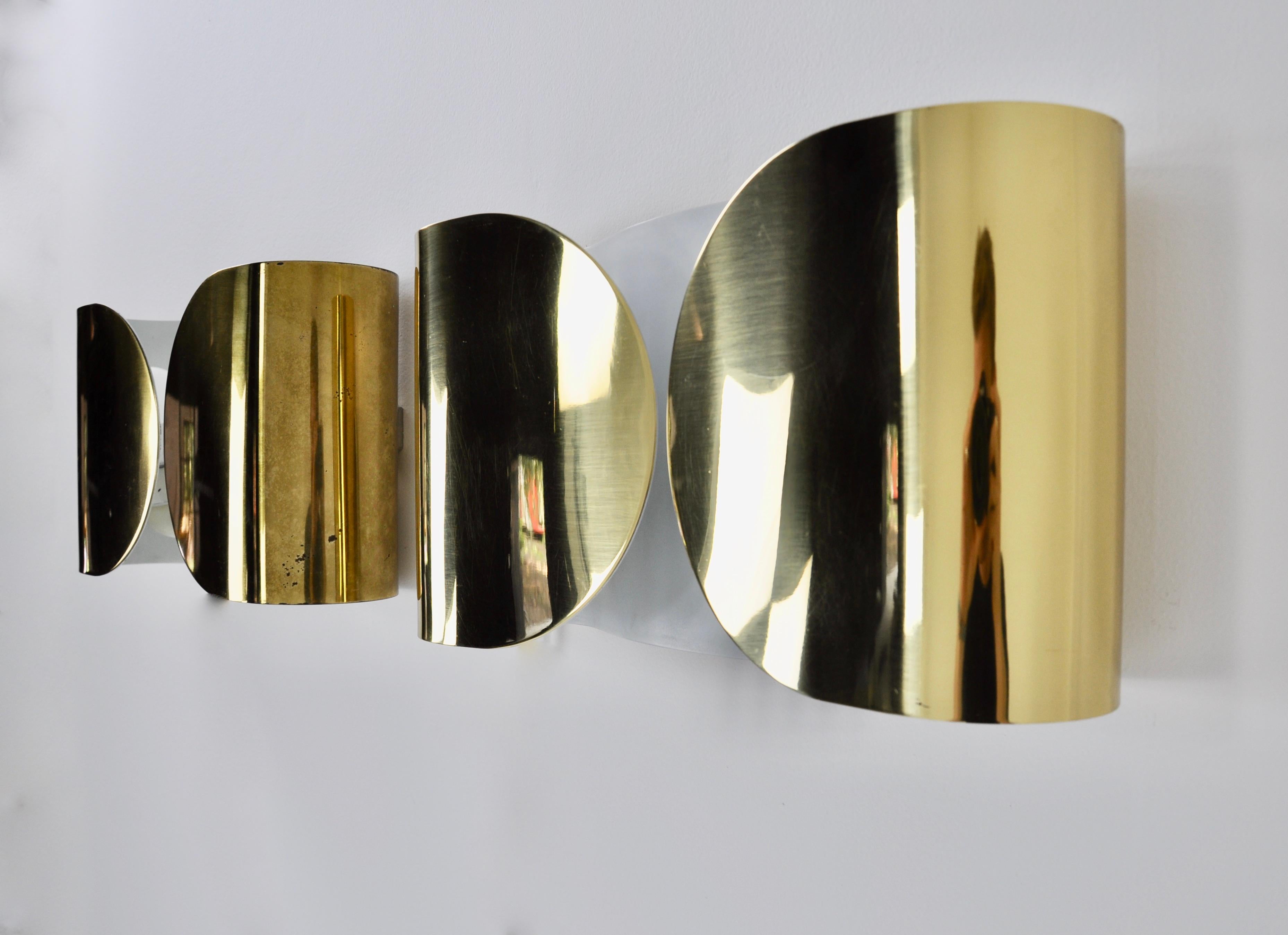 Italian Golden Foglio Sconce by Tobia & Afra Scarpa for Flos, 1960s