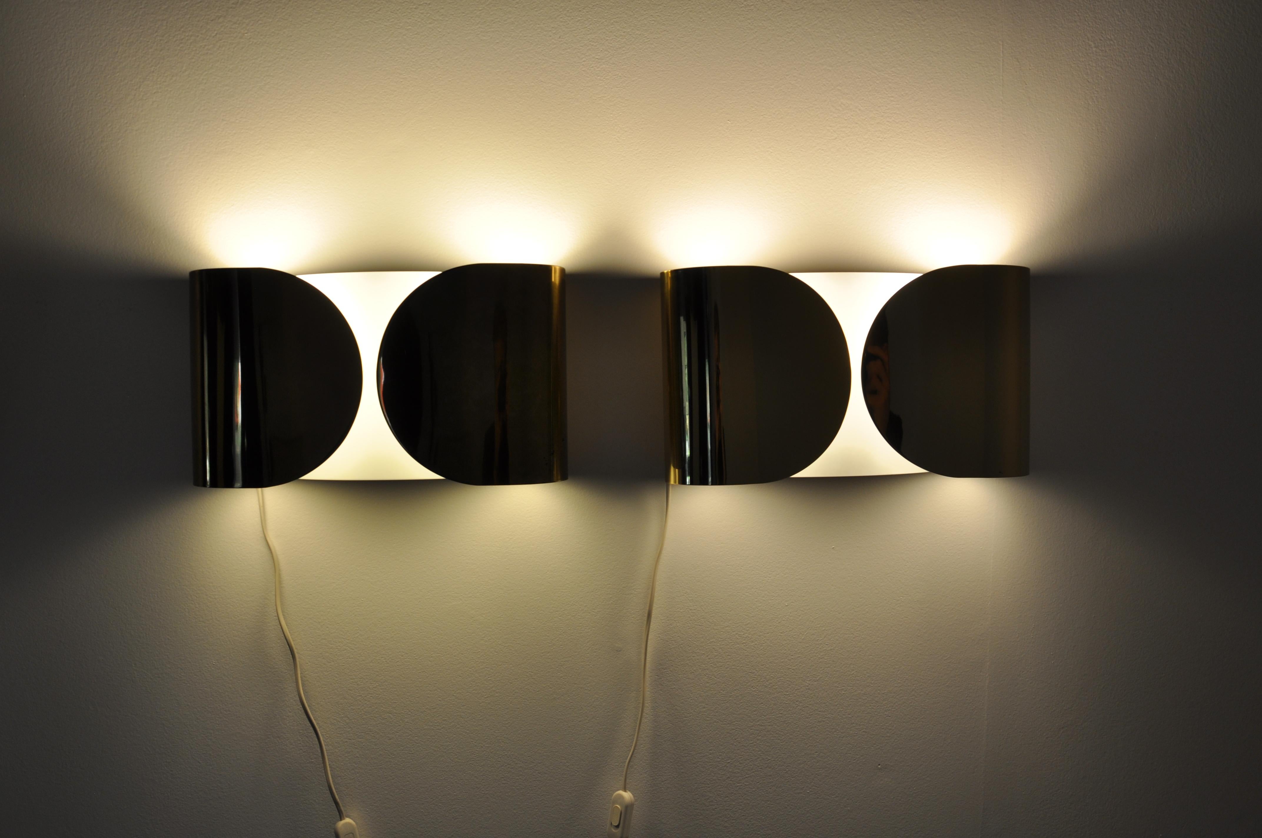 Mid-20th Century Golden Foglio Sconce by Tobia & Afra Scarpa for Flos, 1960s