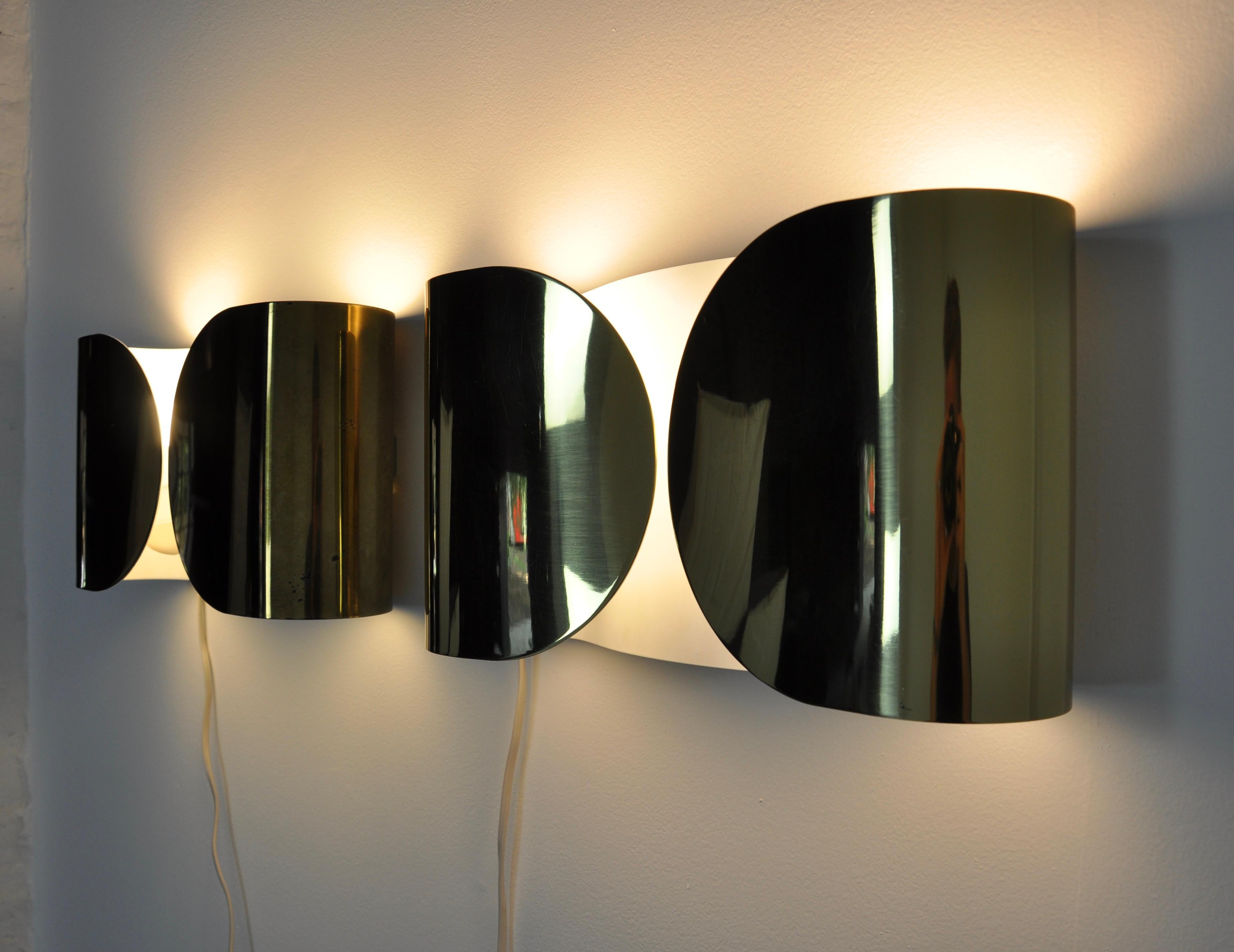 Golden Foglio Sconce by Tobia & Afra Scarpa for Flos, 1960s 1