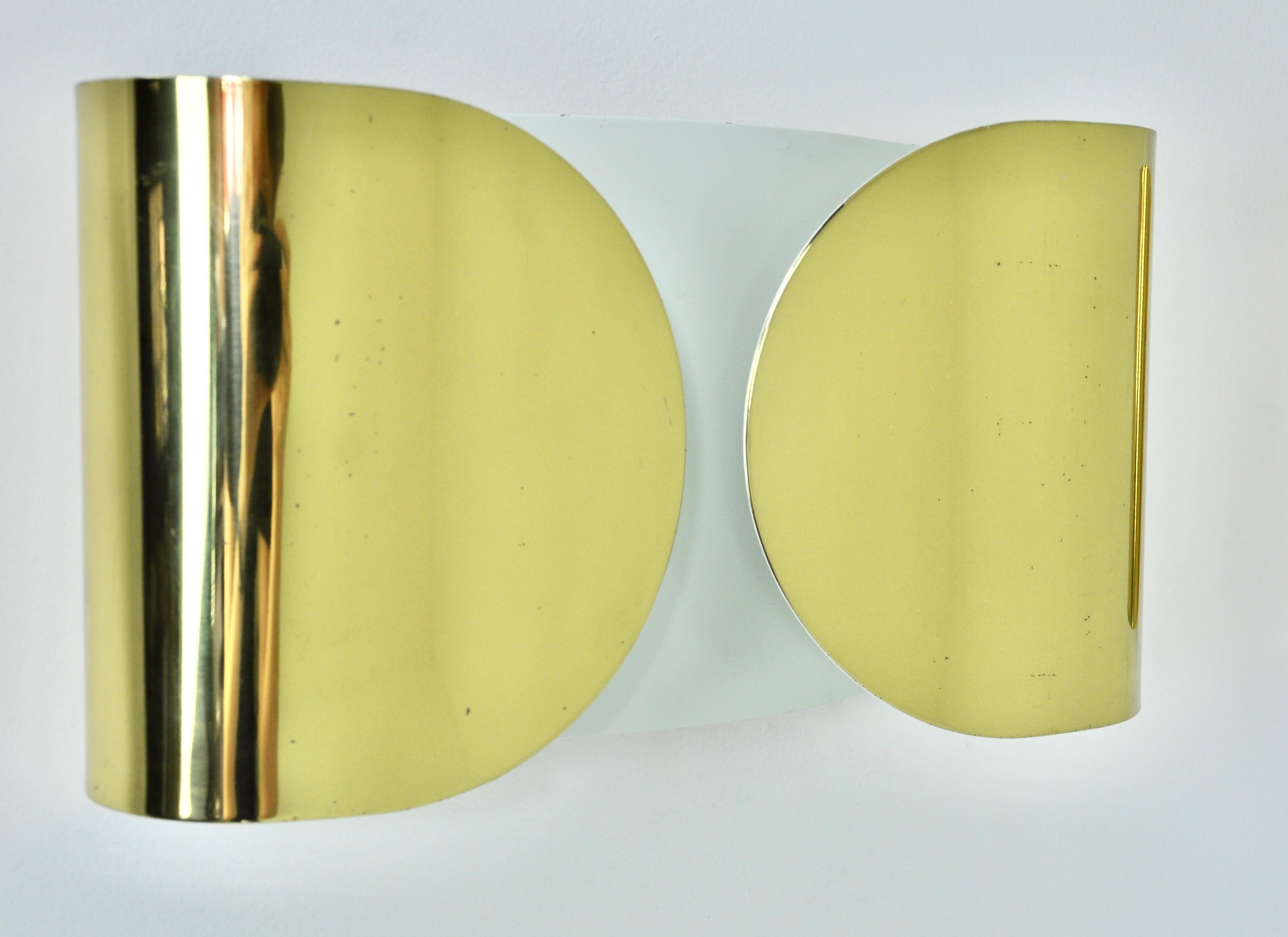 Golden Foglio Sconce by Tobia & Afra Scarpa for Flos, 1960s, set of 2 1