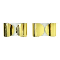 Golden Foglio Sconce by Tobia & Afra Scarpa for Flos, 1960s, set of 2