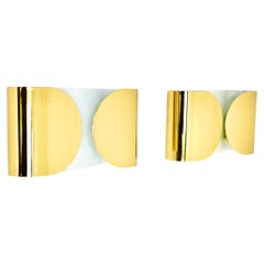 Golden Foglio Wall lamps by Tobia & Afra Scarpa for Flos, 1960s, set of 2
