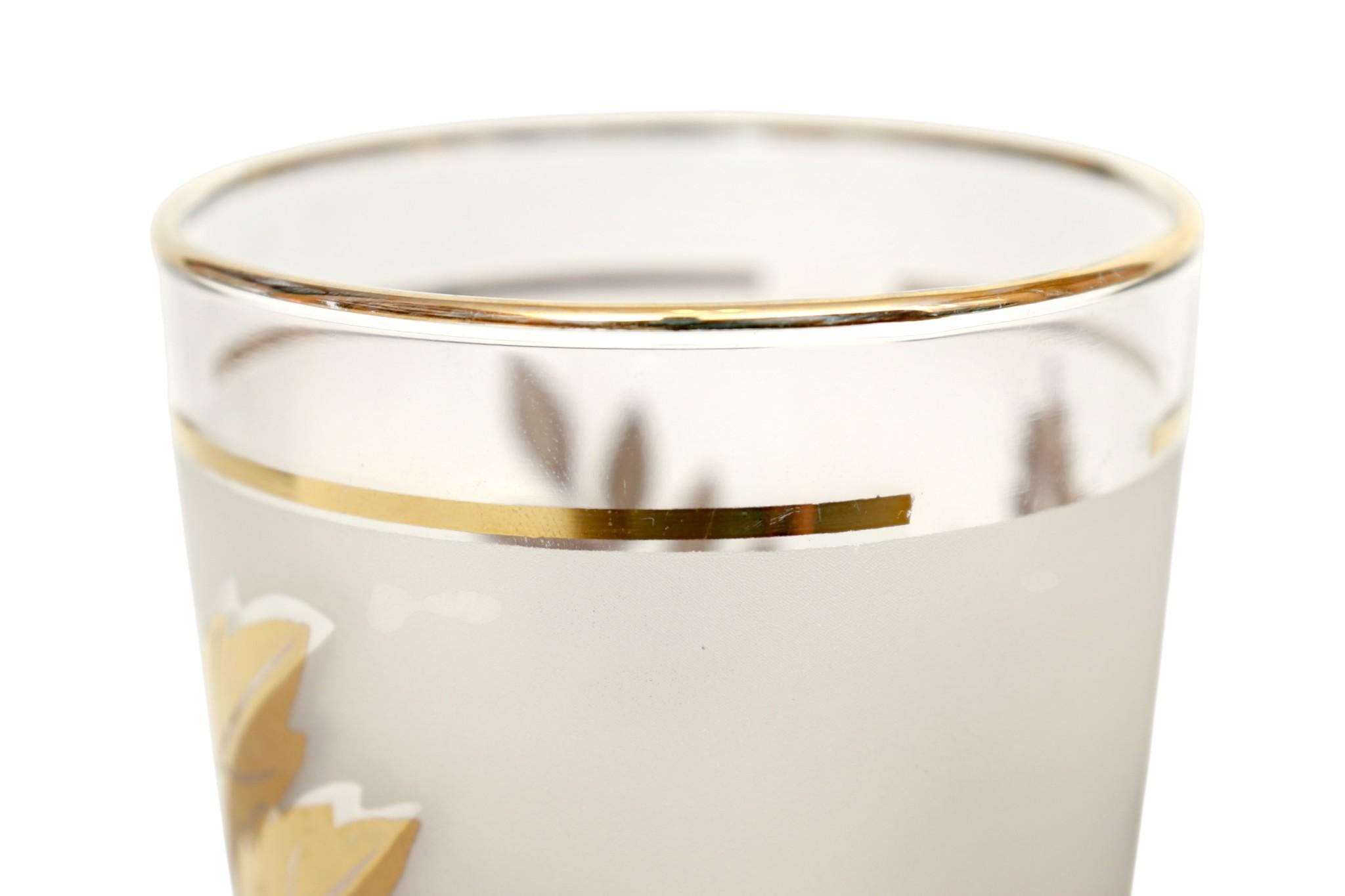 Golden Foliage Glas Becher von Libbey, Satz von 8 im Zustand „Gut“ im Angebot in Bradenton, FL