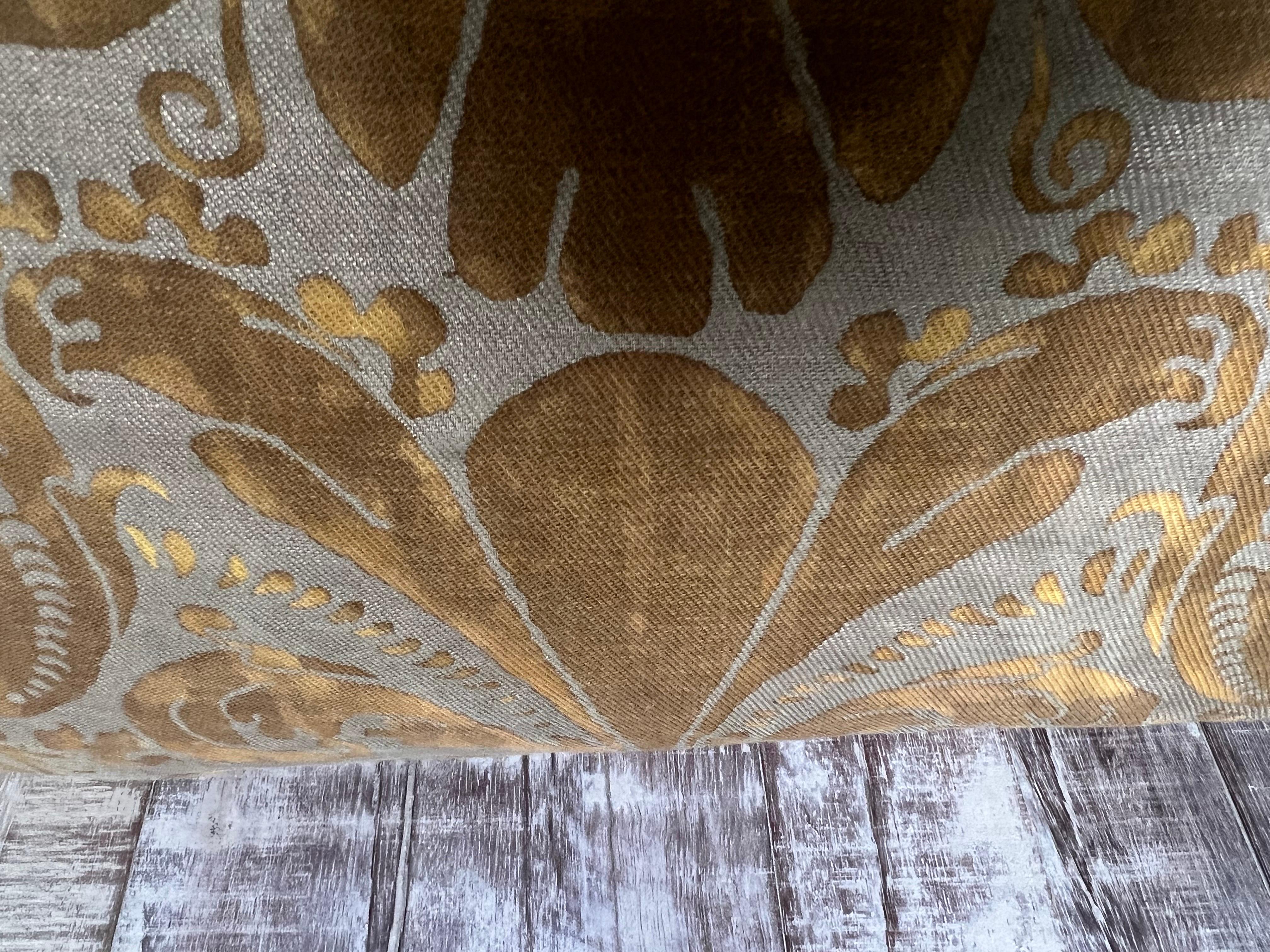 Golden Fortuny Textile Pillows, Pair In New Condition For Sale In Los Angeles, CA