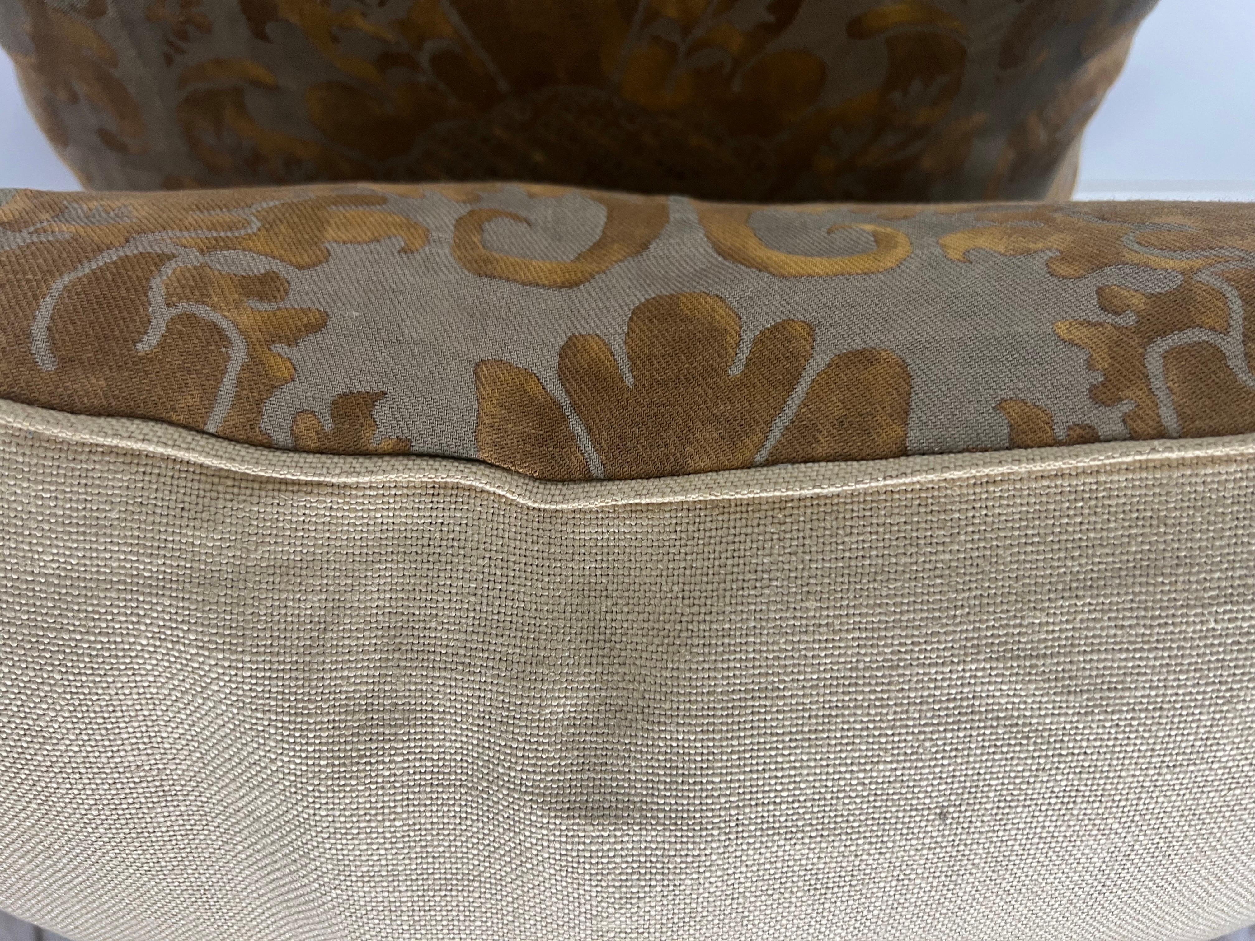 Golden Fortuny Textile Pillows, Pair For Sale 1