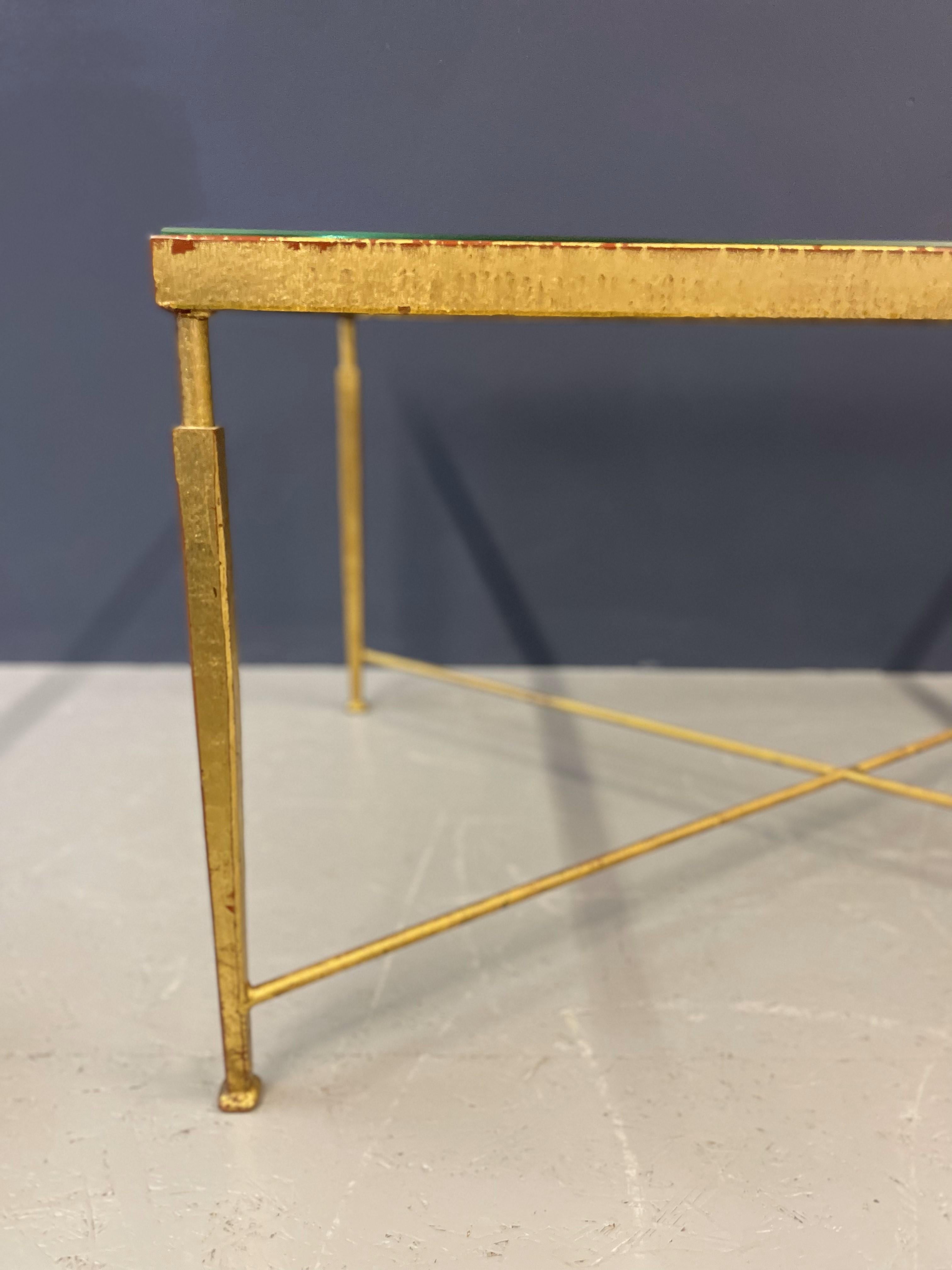 Golden Frame Table with glass top For Sale 1
